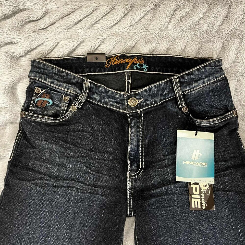 Hincapie Jeans Women 8 R Bootcut Dark Wash Stretch Denim Embroidered Western NWT - Picture 3 of 13